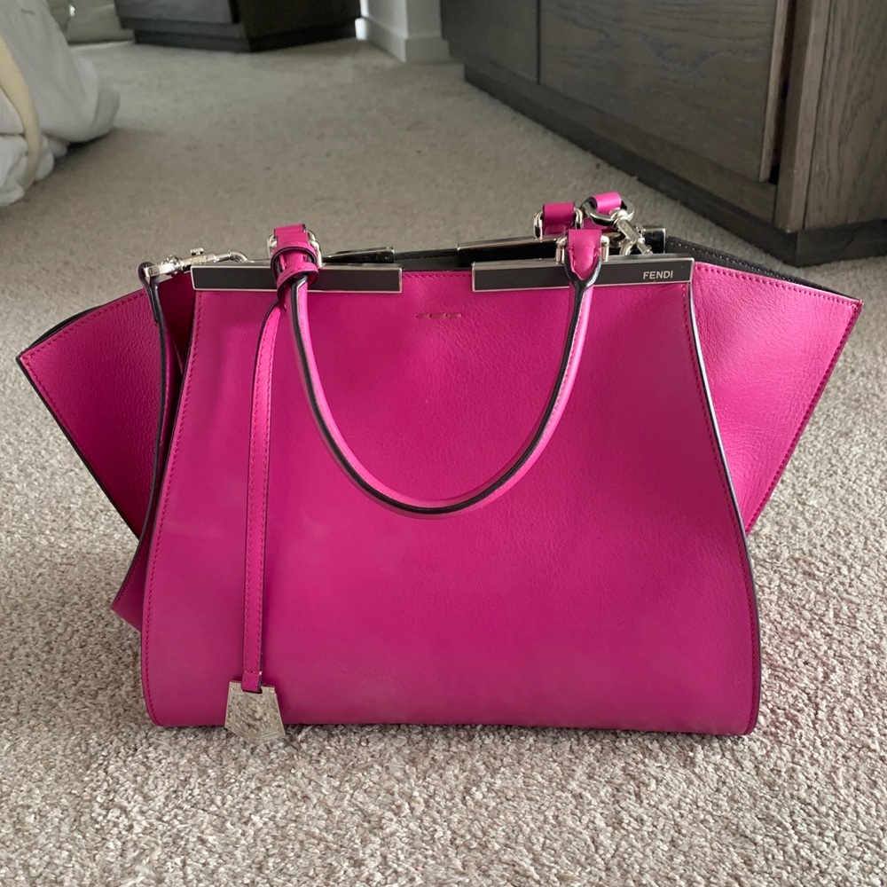 Fendi Fuchsia Leather 3Jours Medium